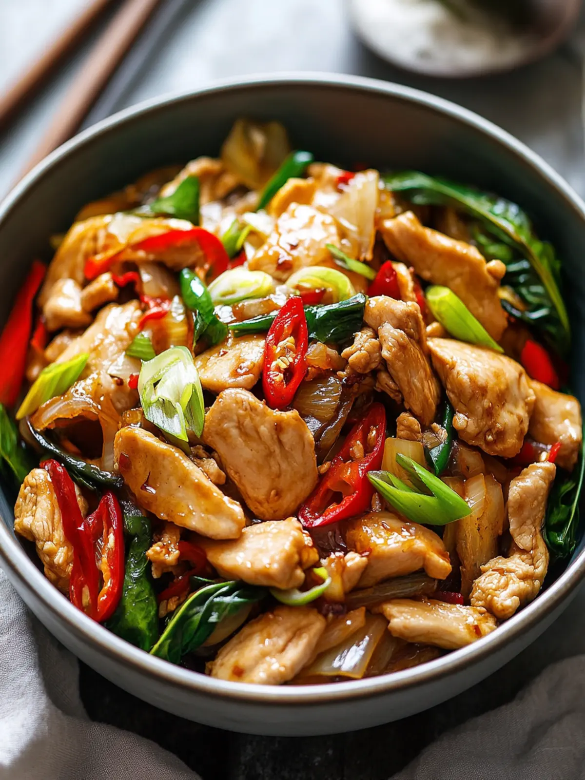 Chinesisches Hühnchen Kohl Pfanne
