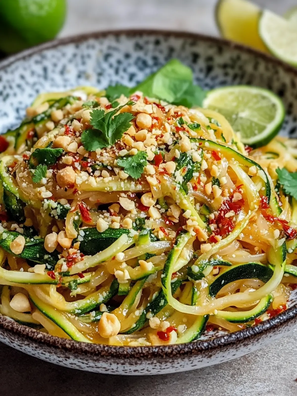 Gesunde Zucchini-Nudeln Pad Thai ohne Zucker