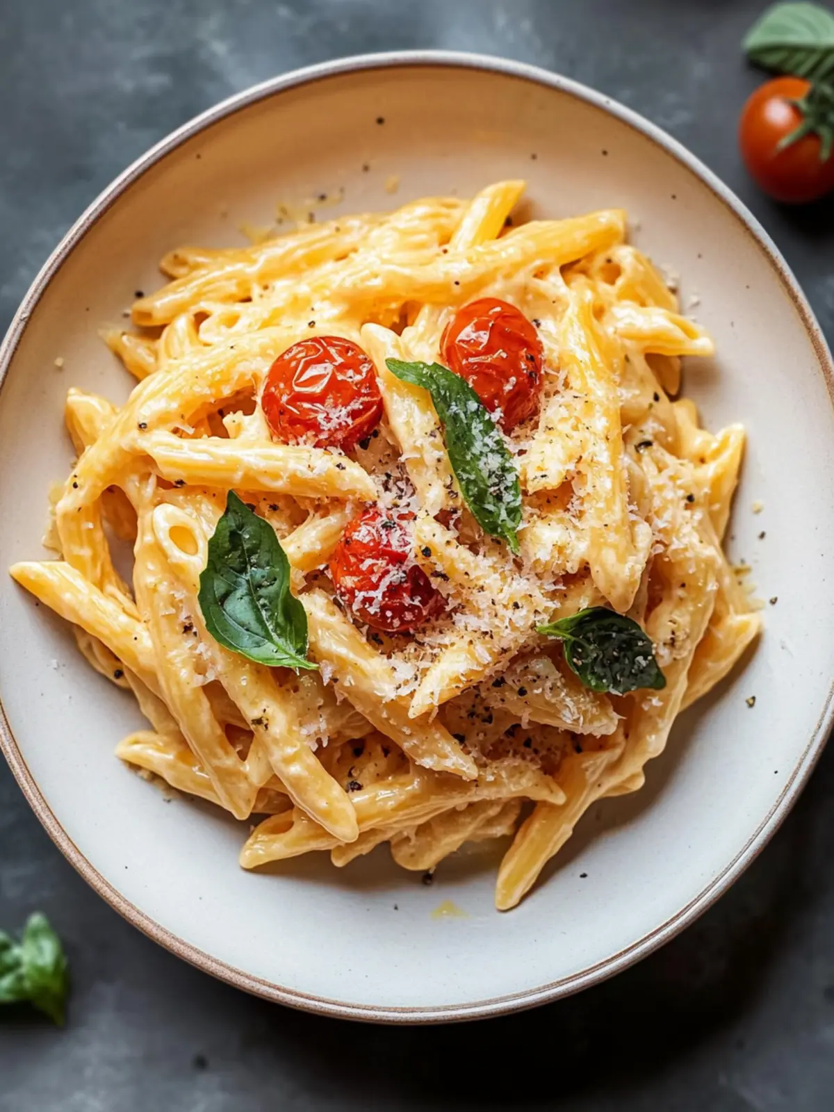 Cremige Tomatennudeln