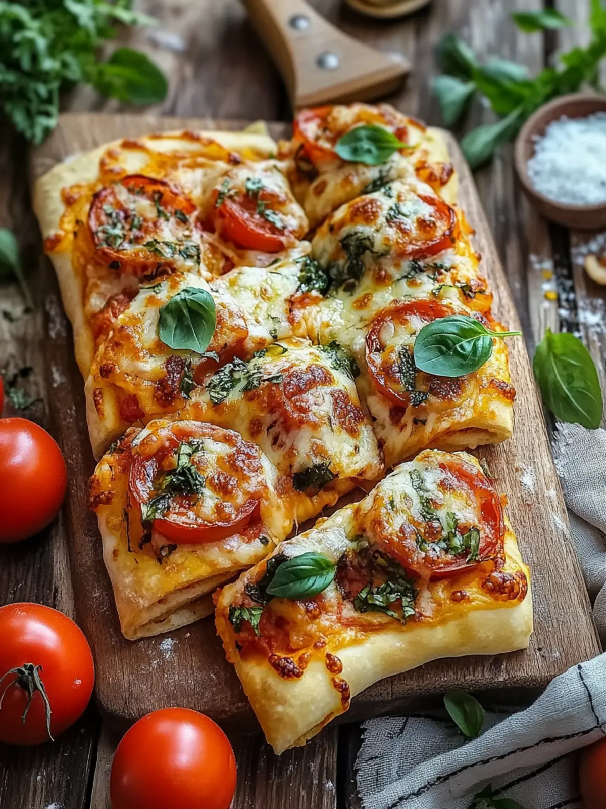Vegetarische Pizza Rollen