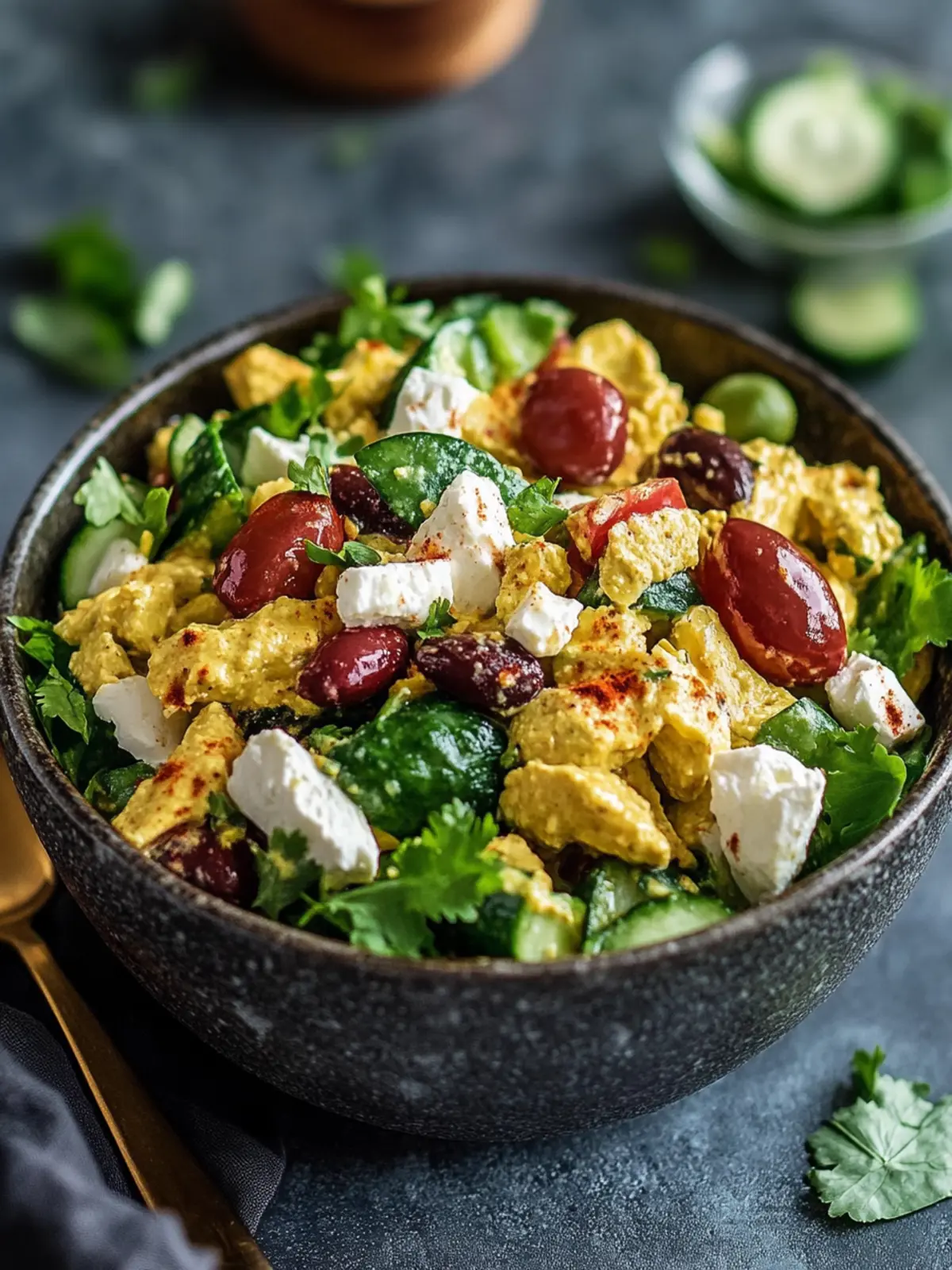 Griechischer Joghurt Hähnchensalat Curry