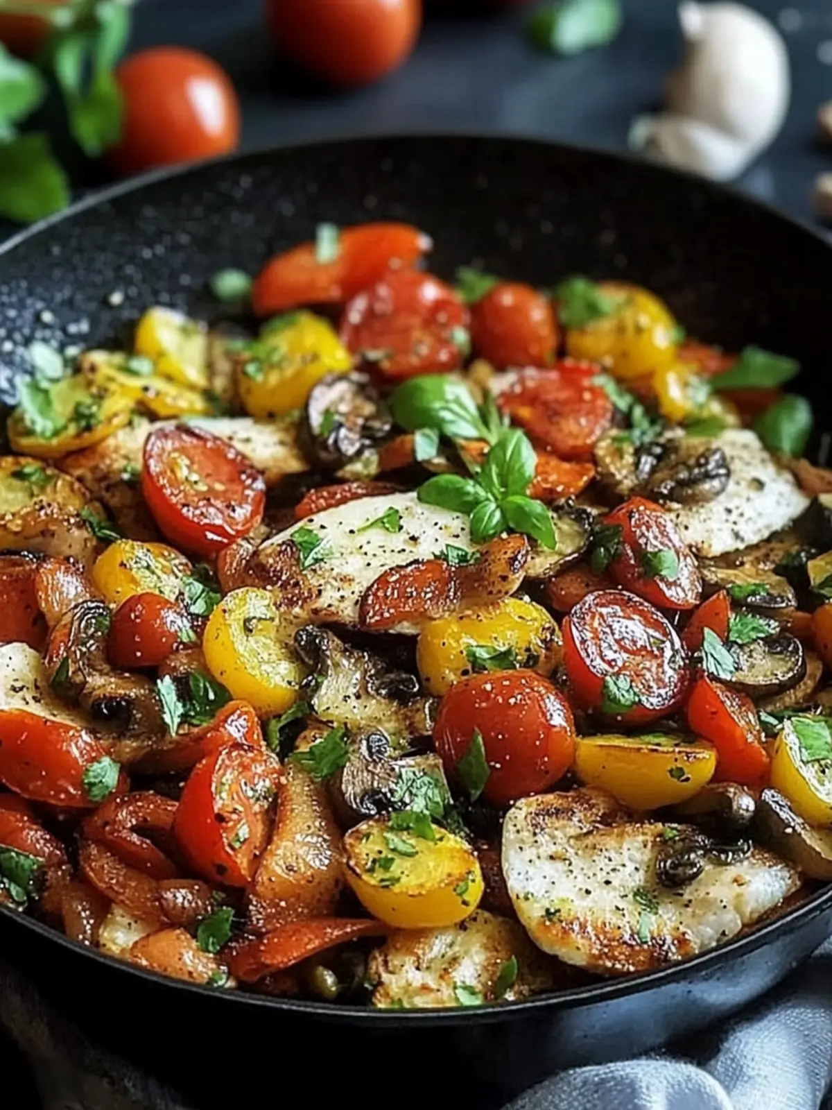 Leckere Low Carb Hähnchenpfanne mit Gemüse