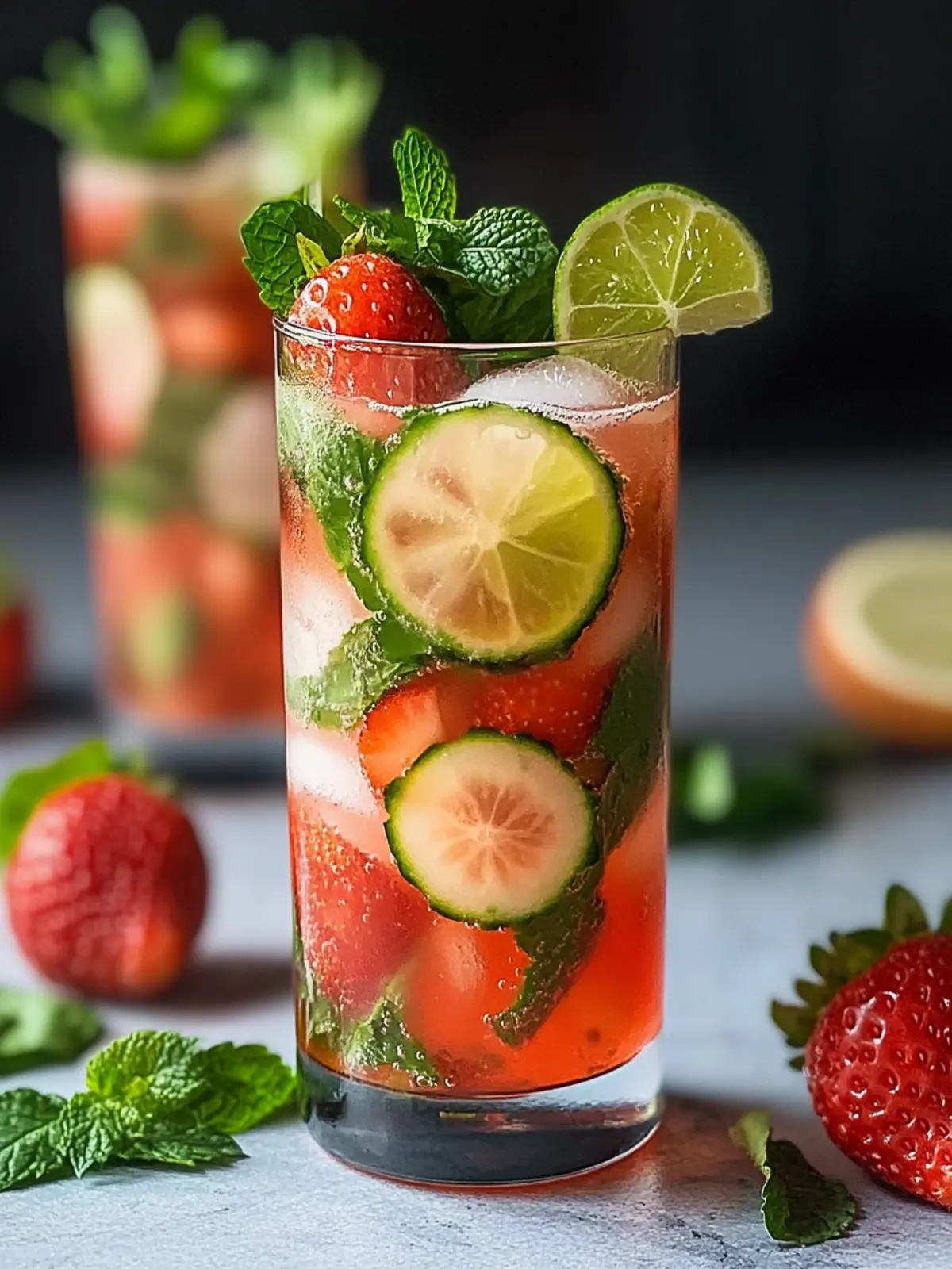 Erdbeer-Mojito-Mocktail
