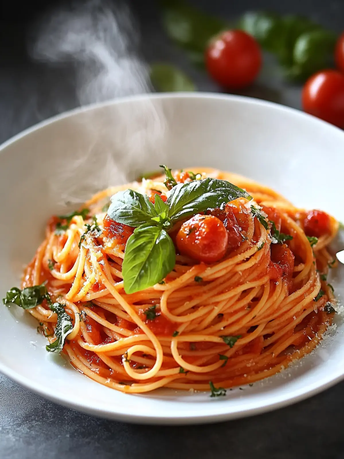 Ein-Topf-Spaghetti mit cremiger Tomatensauce