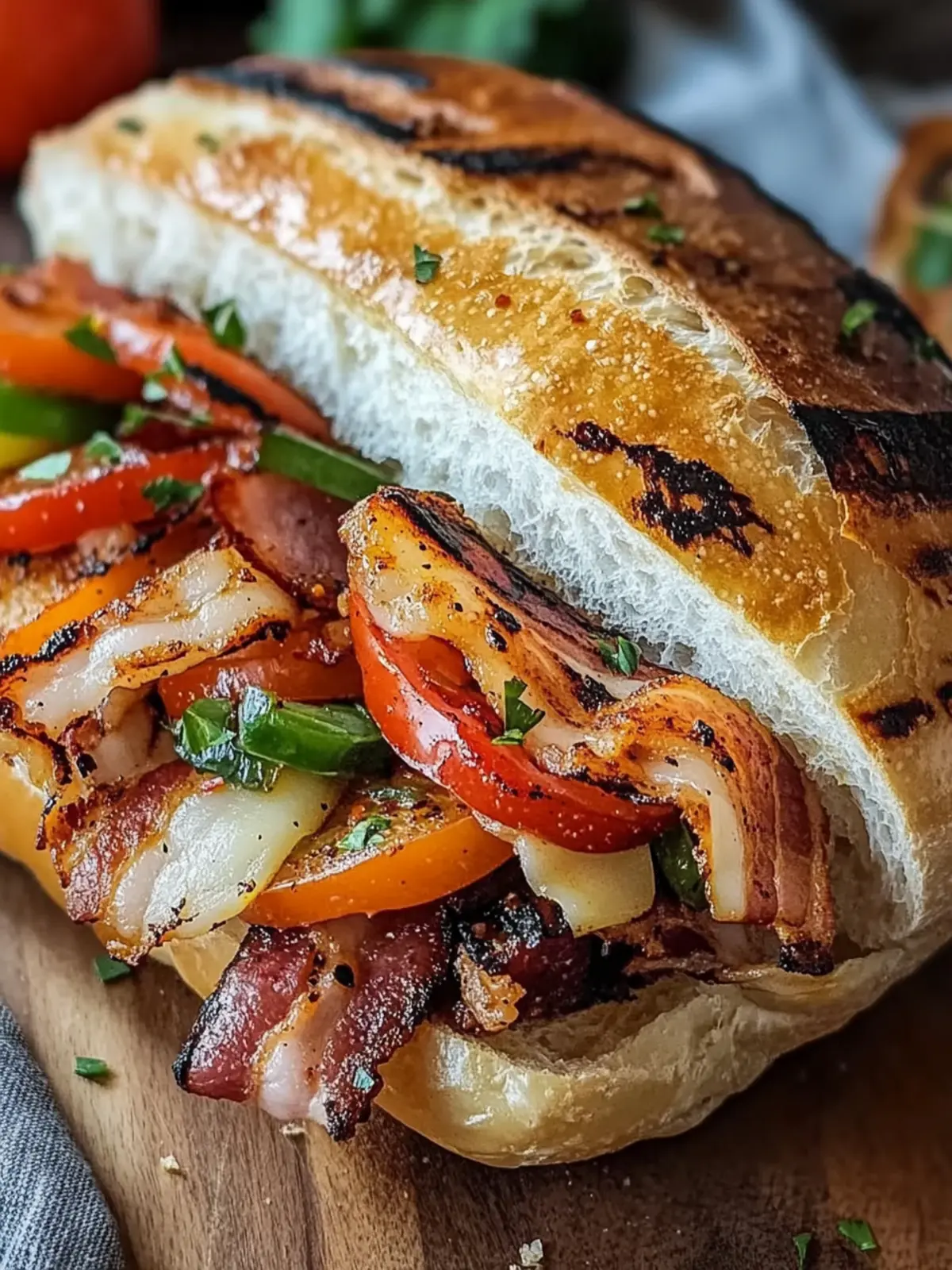 Gegrilltes Hähnchen Bacon Pepper Jack Ciabatta