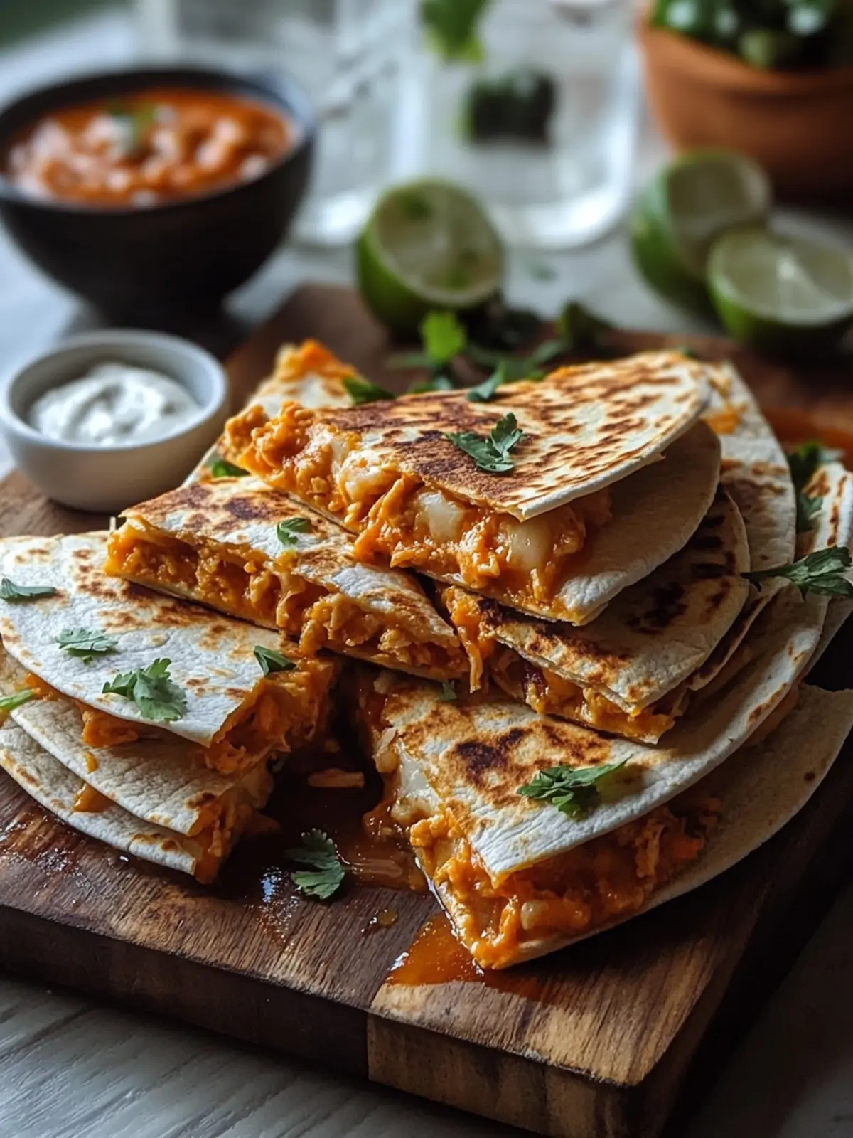 Buffalo-Hühnchen-Quesadillas