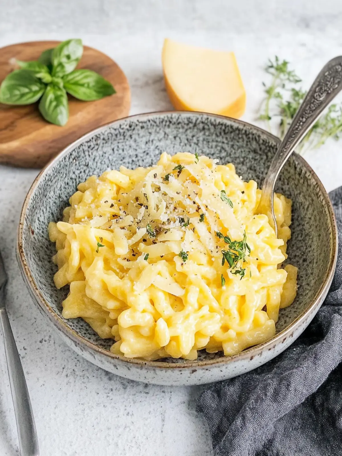 Käse Spätzle mit Fertiggericht