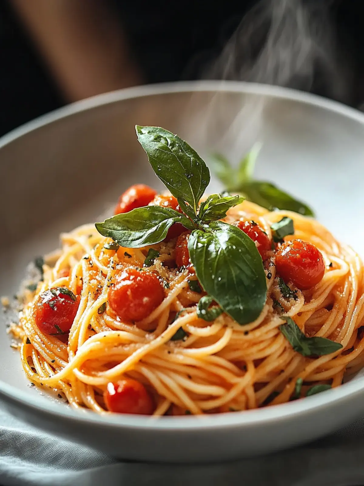 Ein-Topf-Spaghetti mit cremiger Tomatensauce