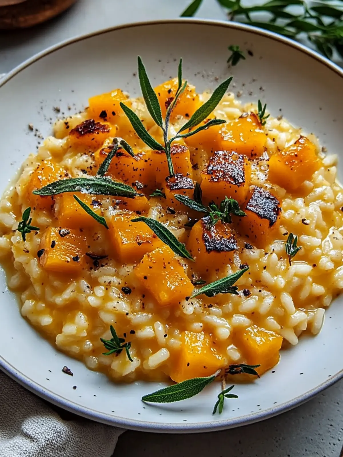 Leckeres Butternut-Kürbis-Risotto