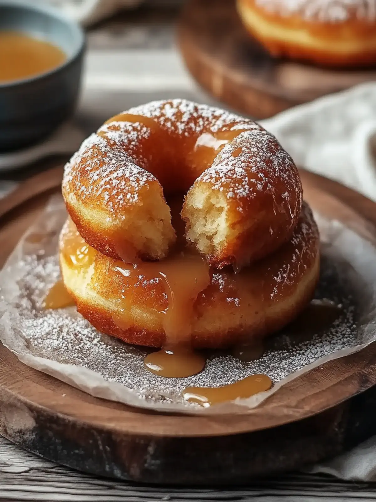 Braune Butter Apfelwein Donuts mit Zimtzucker