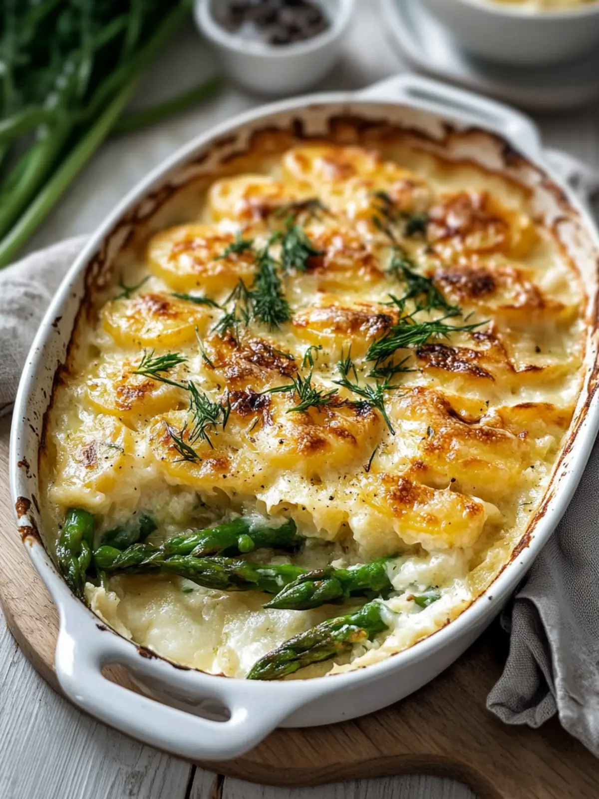 Leckeres Kartoffel-Spargel-Gratin