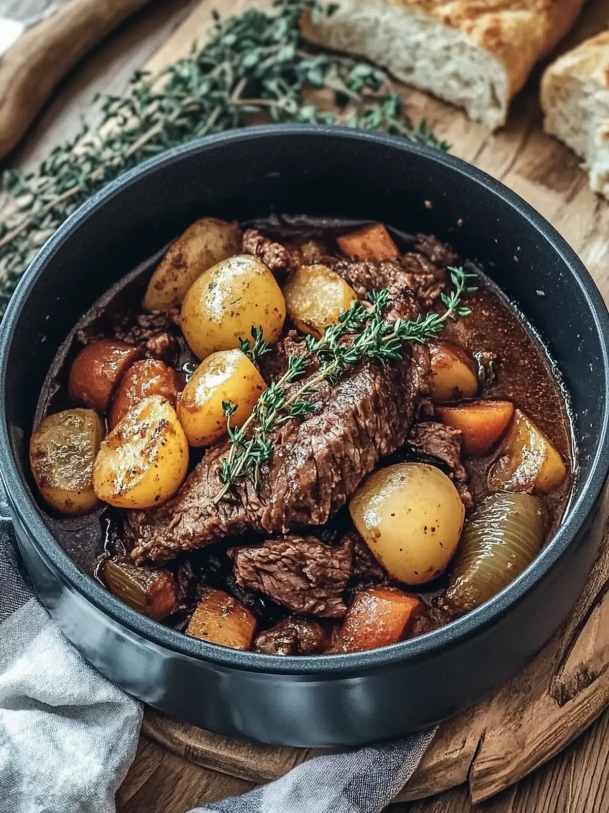 Gemütlicher Slow-Cooker Herzhaftes Rindfleisch-Eintopf