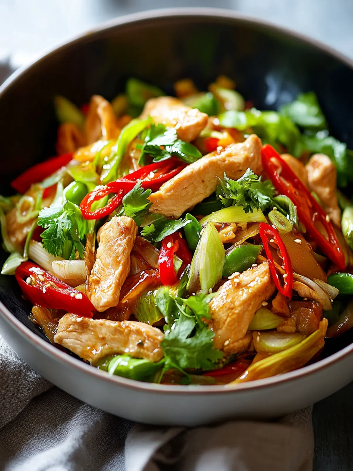Chinesisches Hühnchen Kohl Pfanne