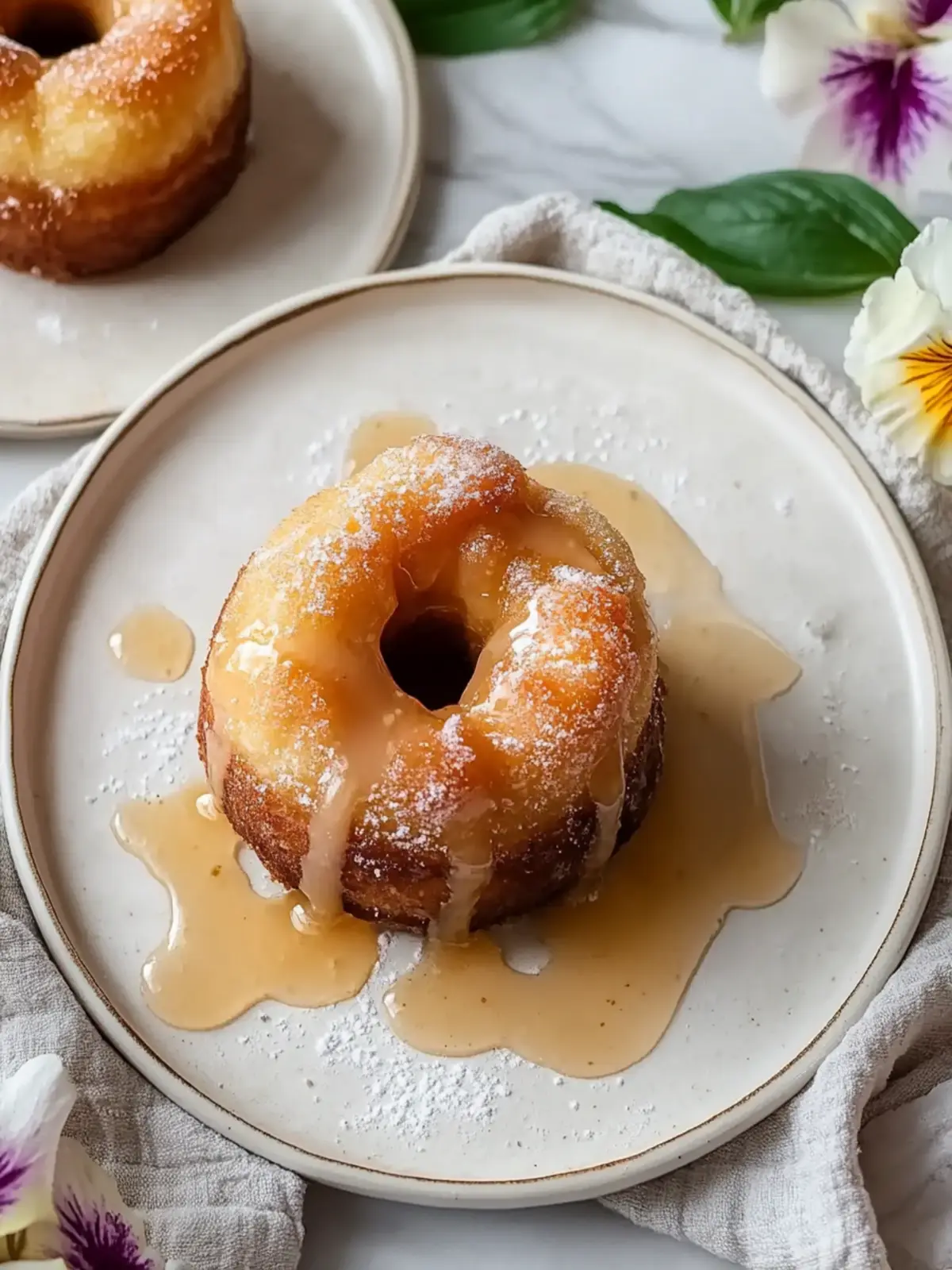 Braune Butter Apfelwein Donuts mit Zimtzucker