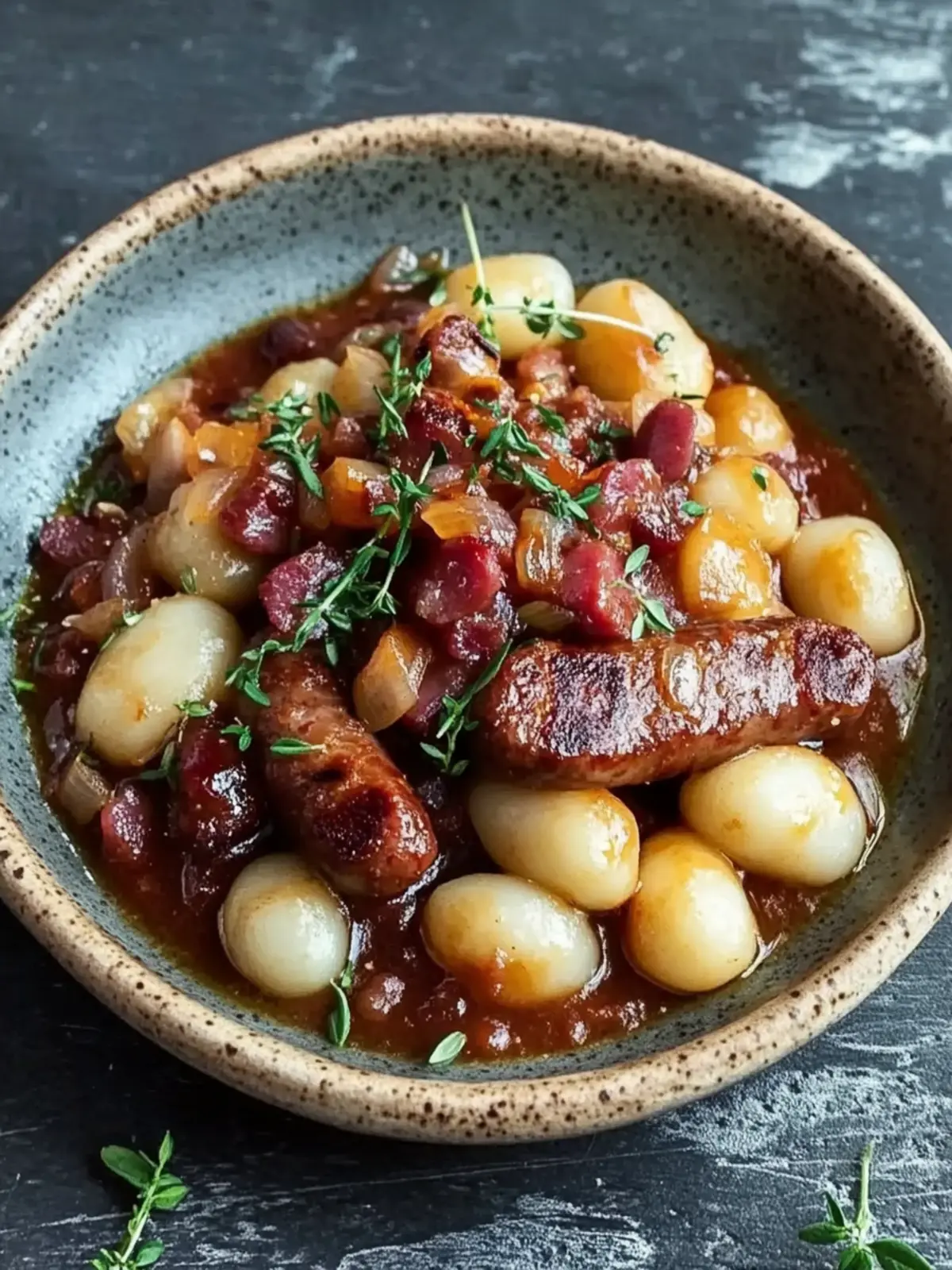 Cremige Ein-Topf Kielbasa Wurst und Gnocchi