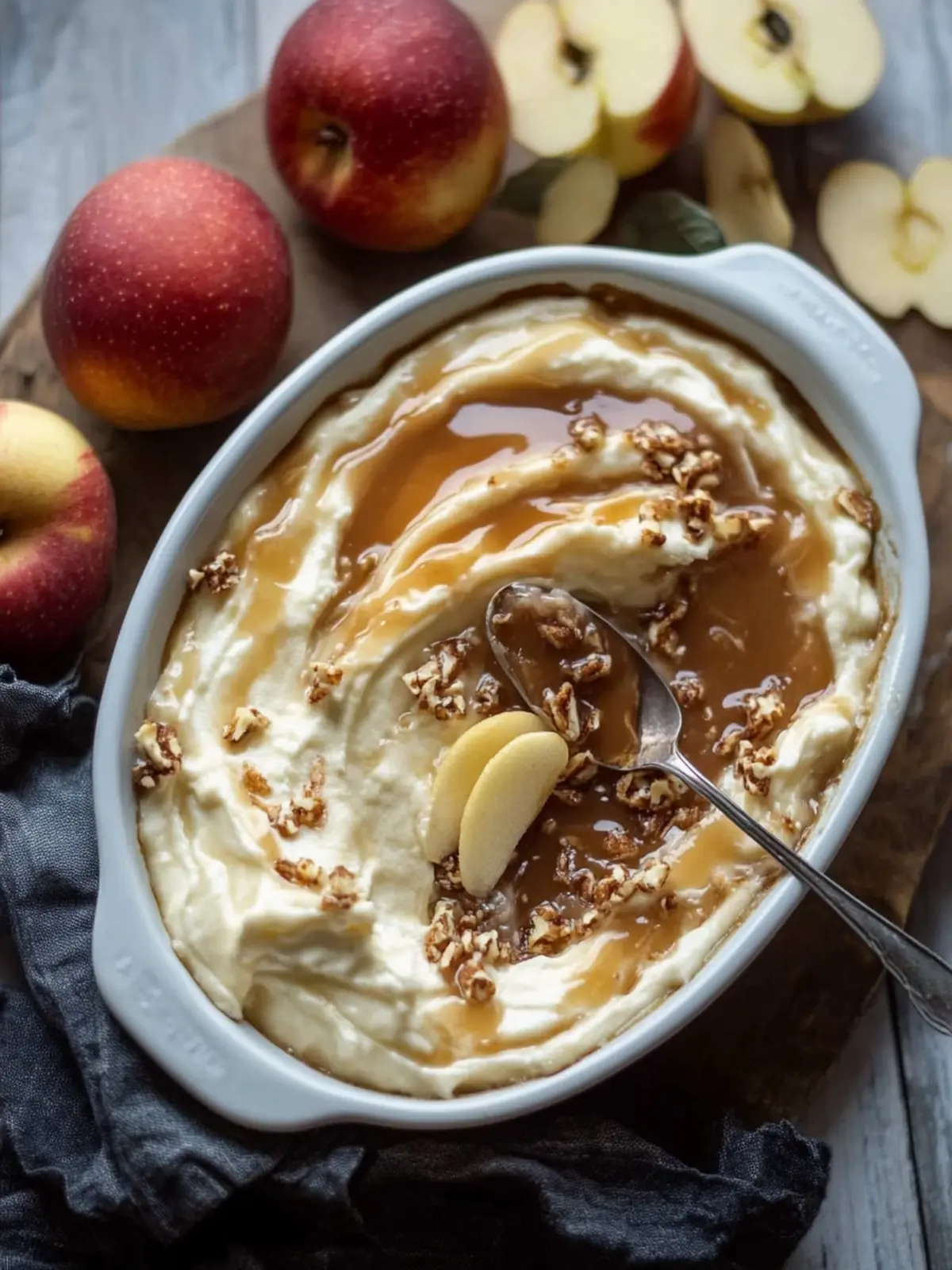 Karamell-Apfel-Käsekuchen-Dip