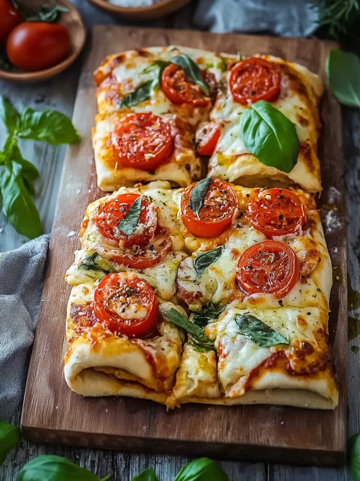 Vegetarische Pizza Rollen