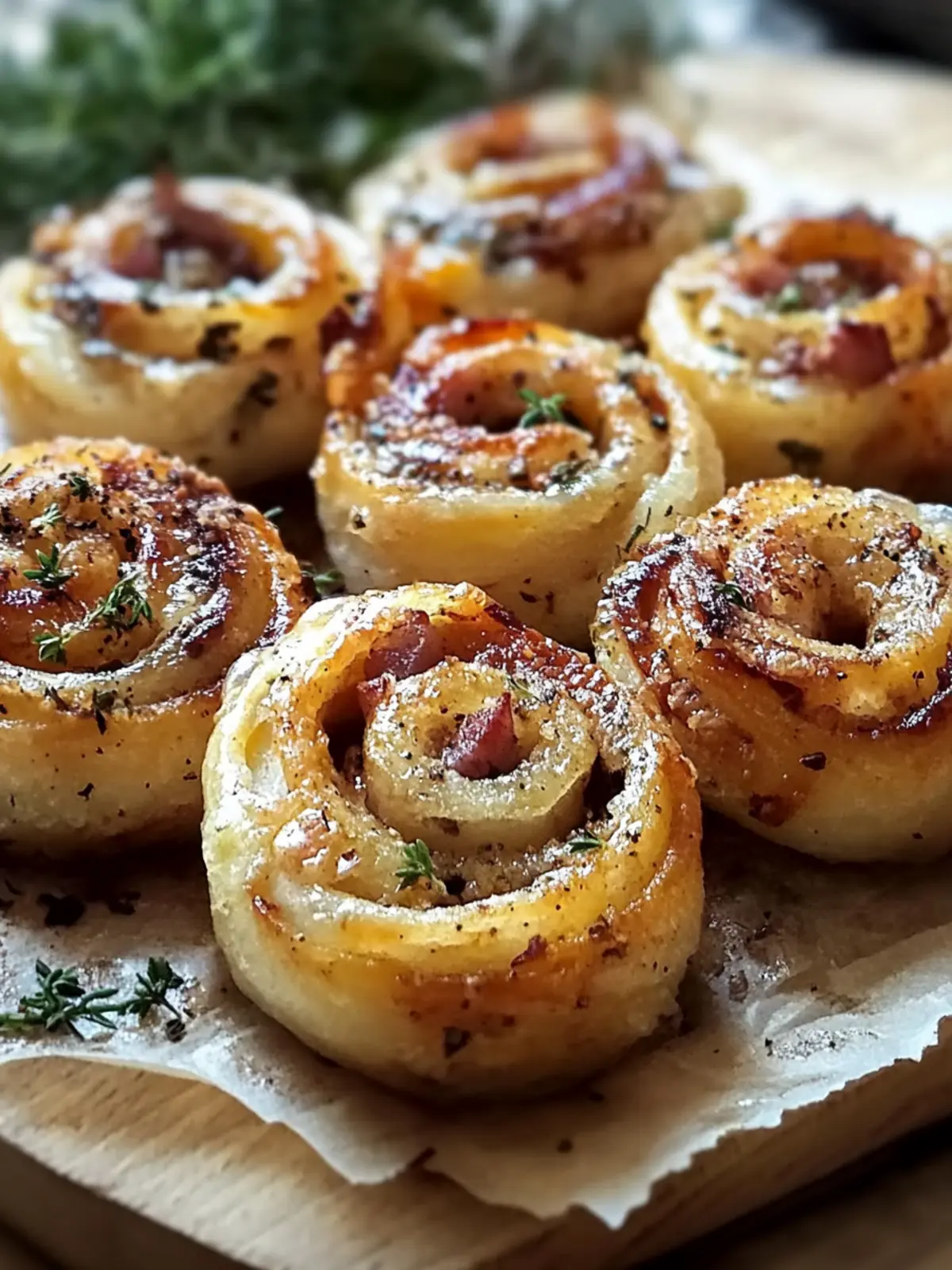 Herzhafte Schinken-Käse-Pinwheels