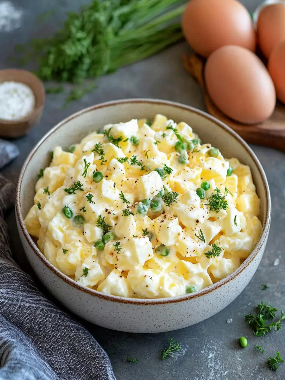 Blitzschneller cremiger Eiersalat mit Mayonnaise