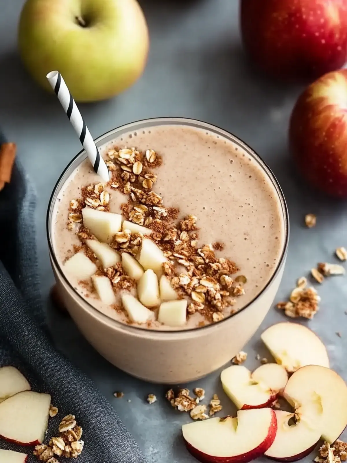 Apfelkuchen Smoothie Schüssel