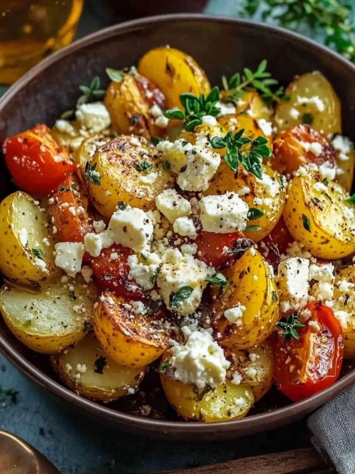 Würzige gebackene Feta-Kartoffeln