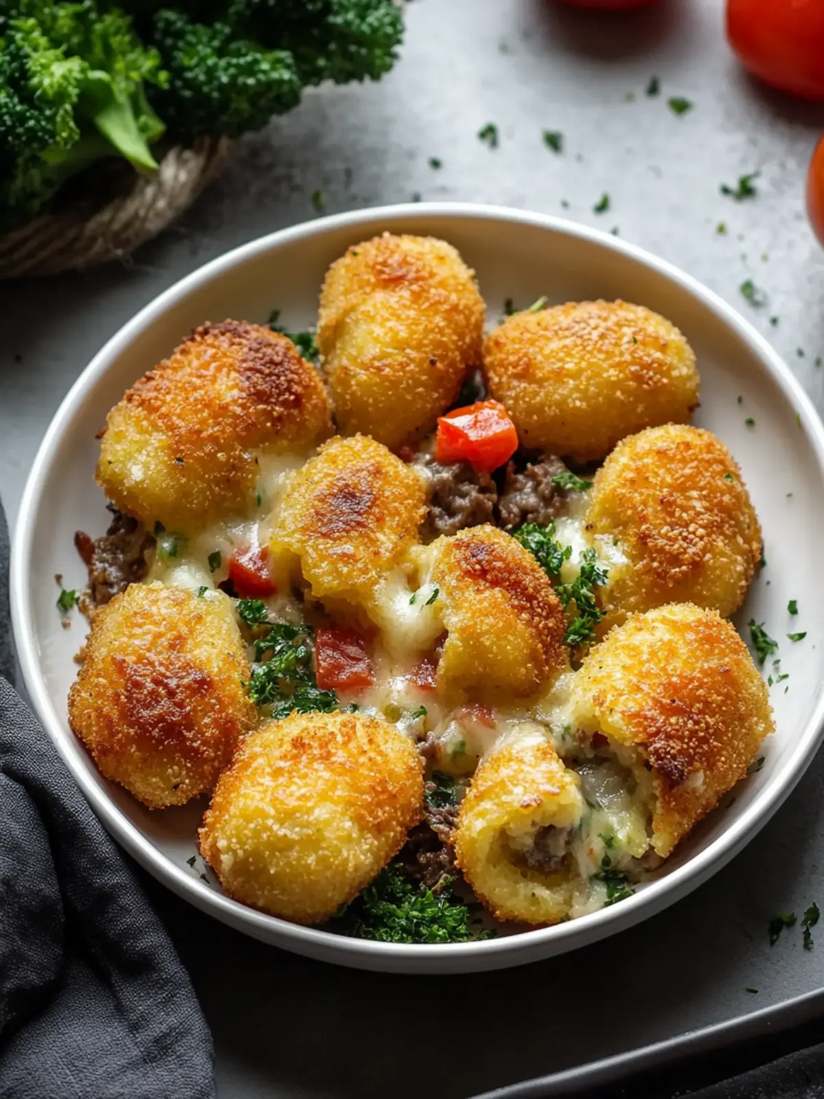 Crispy croquettes with hearty beef