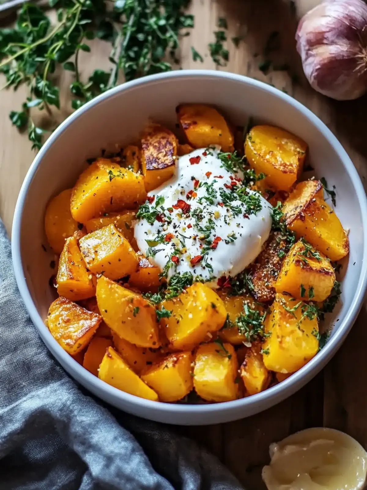 Ofenkartoffeln mit Kürbis