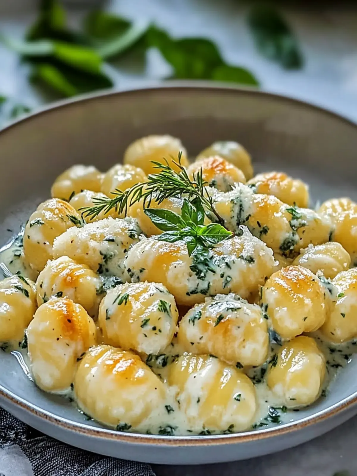 Nachgiebiger Millionär Gnocchi mit cremiger Sauce Glückseligkeit