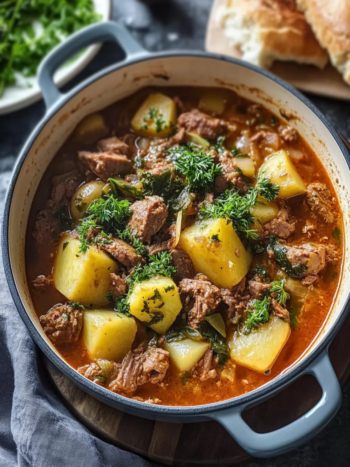 Savoyer Wirsing-Eintopf mit Hackfleisch und Kartoffeln