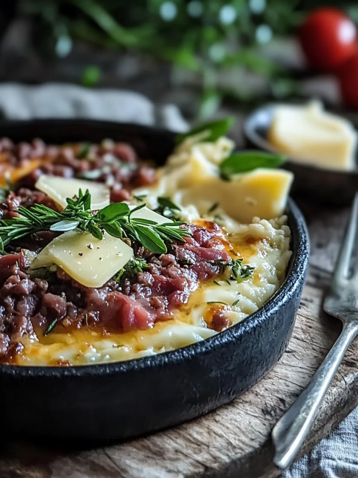 Gemütlicher One-Pot Käse-Rindfleisch und Reis Pfanne