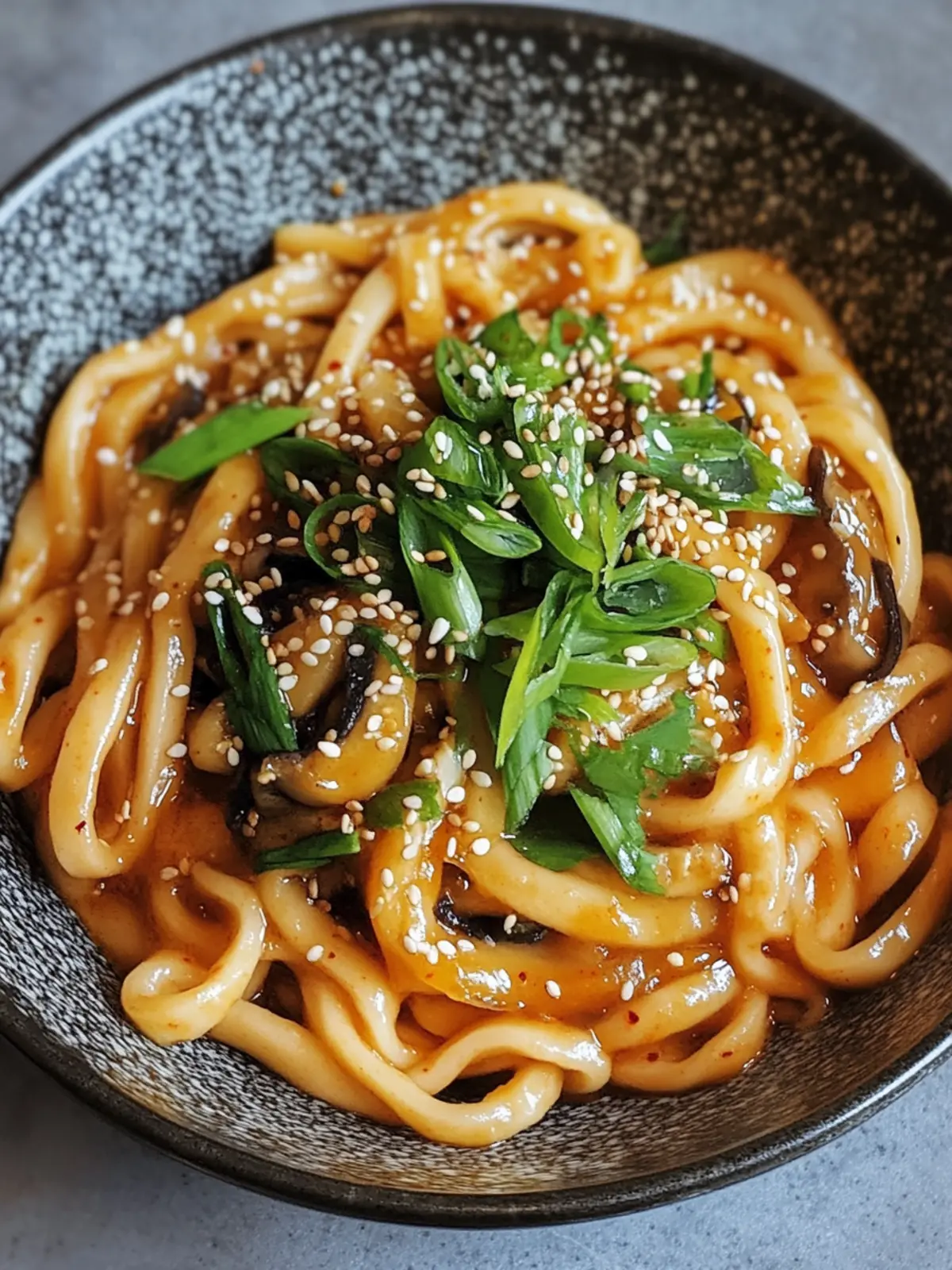 Cremige Gochujang-Pilz-Udon