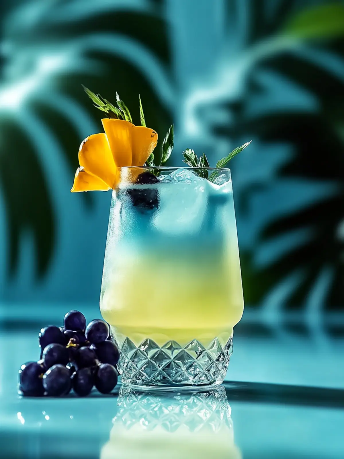 Tropischer Blauer Karibik-Cocktail