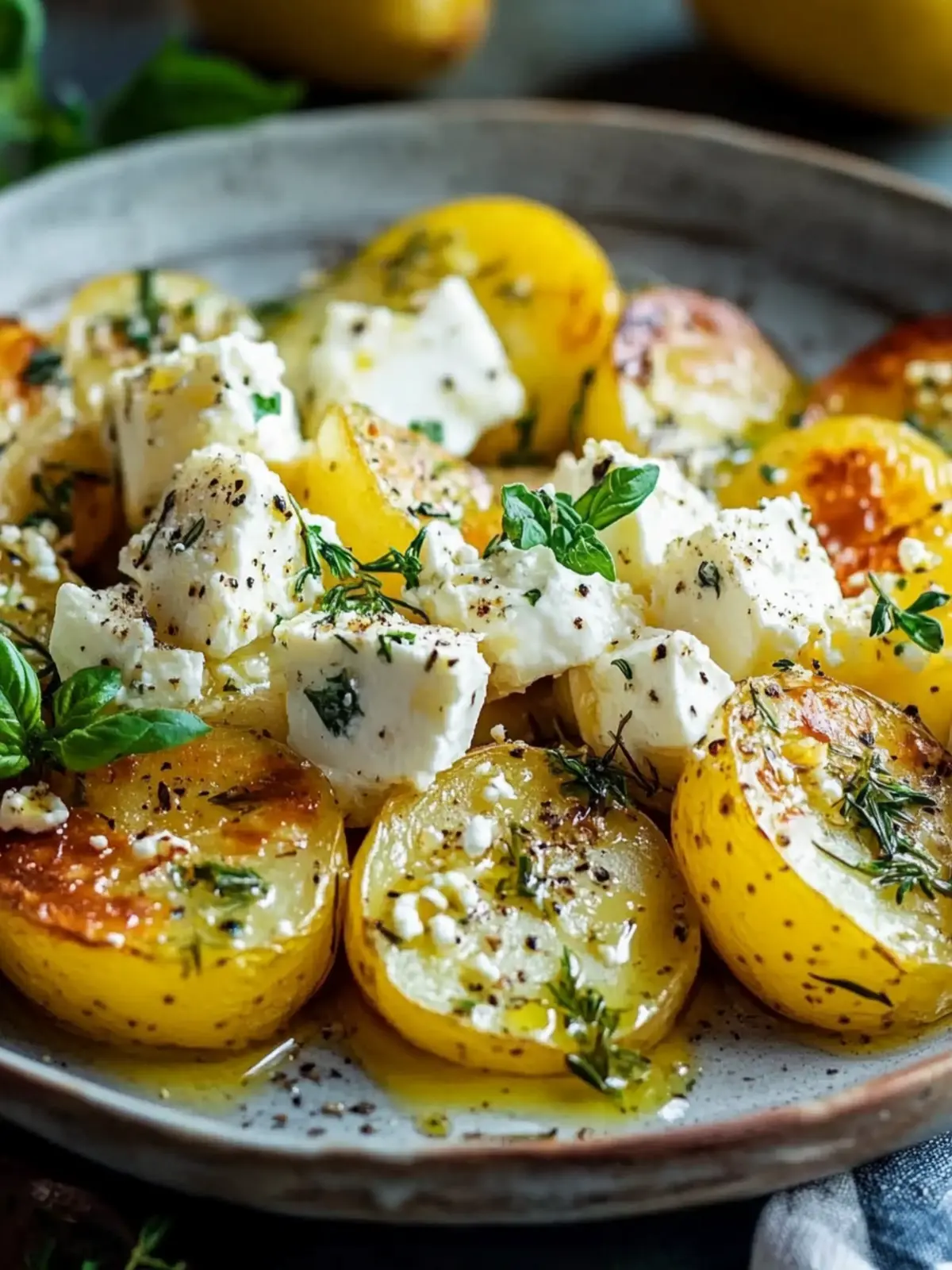 Würzige gebackene Feta-Kartoffeln