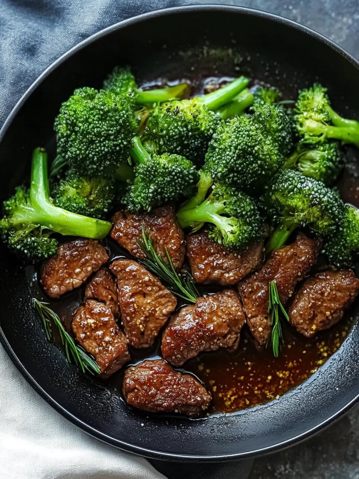 Rinderhackfleisch und Brokkoli Pfannengericht
