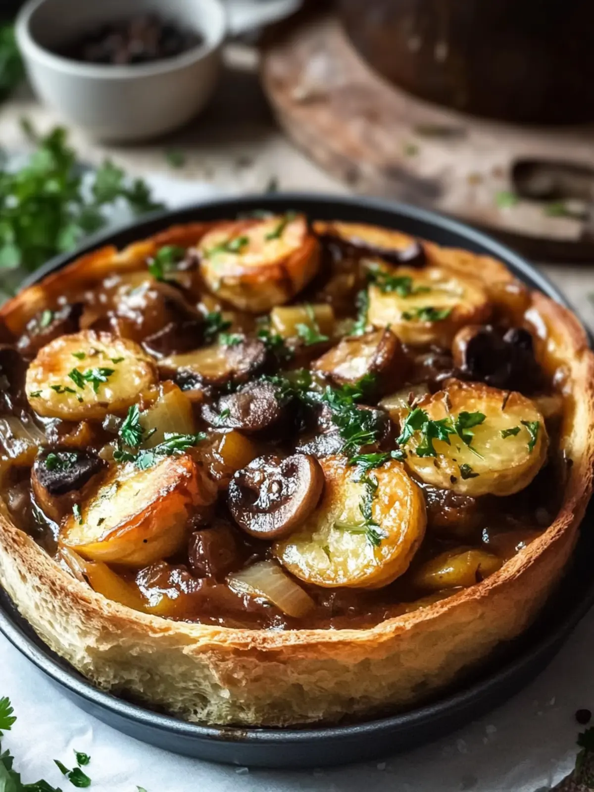 Pilzgulasch nach Burgunder Art