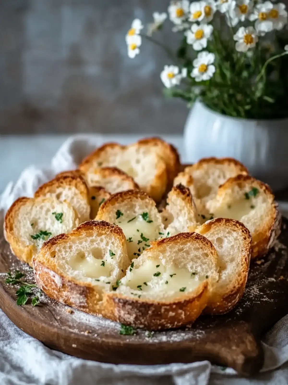 Käsige Knoblauchbrot Häppchen