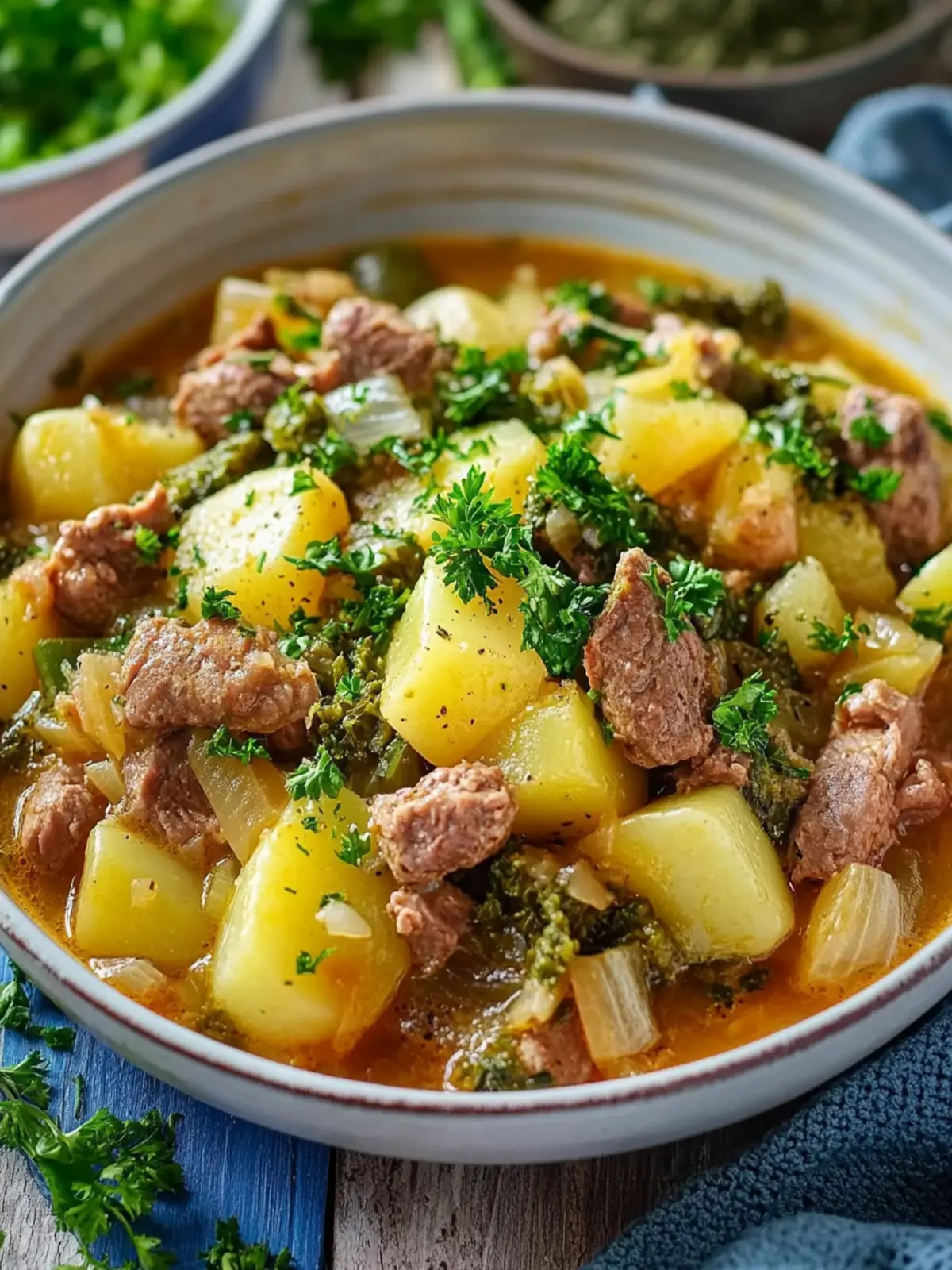 Savoykohl-Eintopf mit Hackfleisch und Kartoffeln