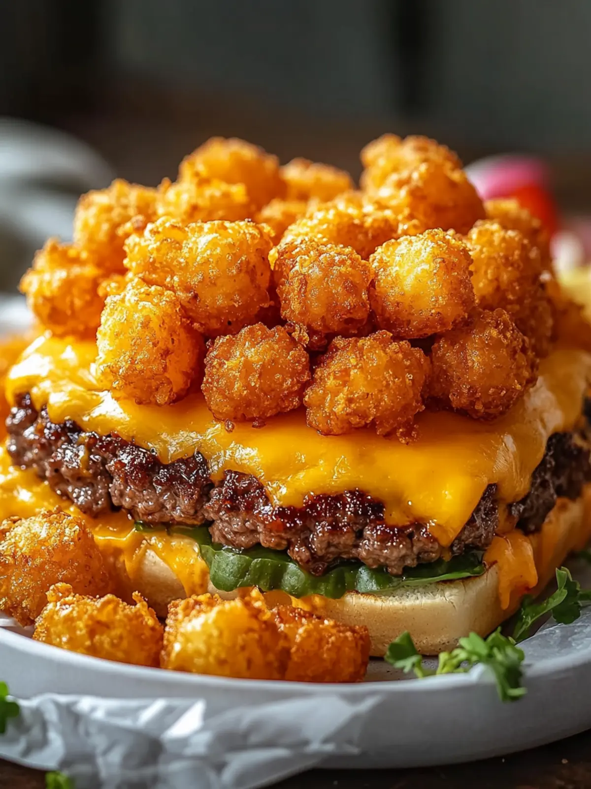Saftiger Cheeseburger Auflauf mit Tater Tots