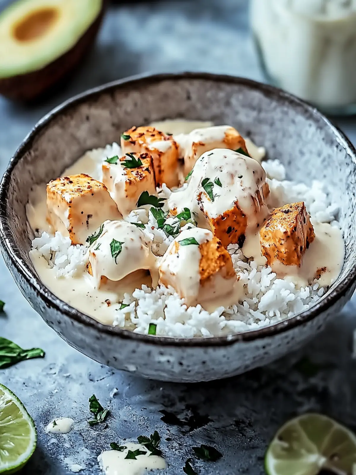 Einfache Kokosnuss-Hühnchen-Reisschüssel Rezept