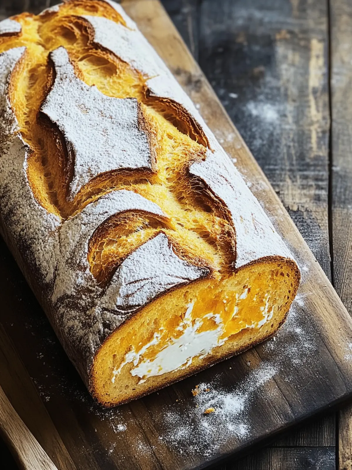 Wirbelnder Kürbis-Frischkäse-Brot