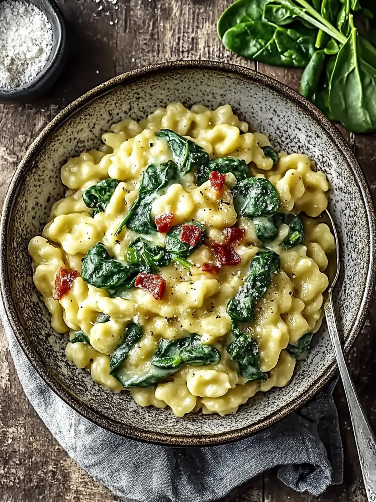 Leichte Spinat-Spätzle-Pfanne