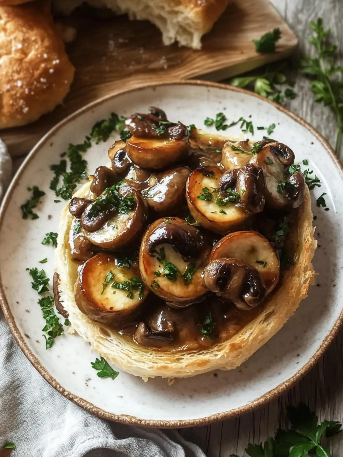 Pilzgulasch nach Burgunder Art