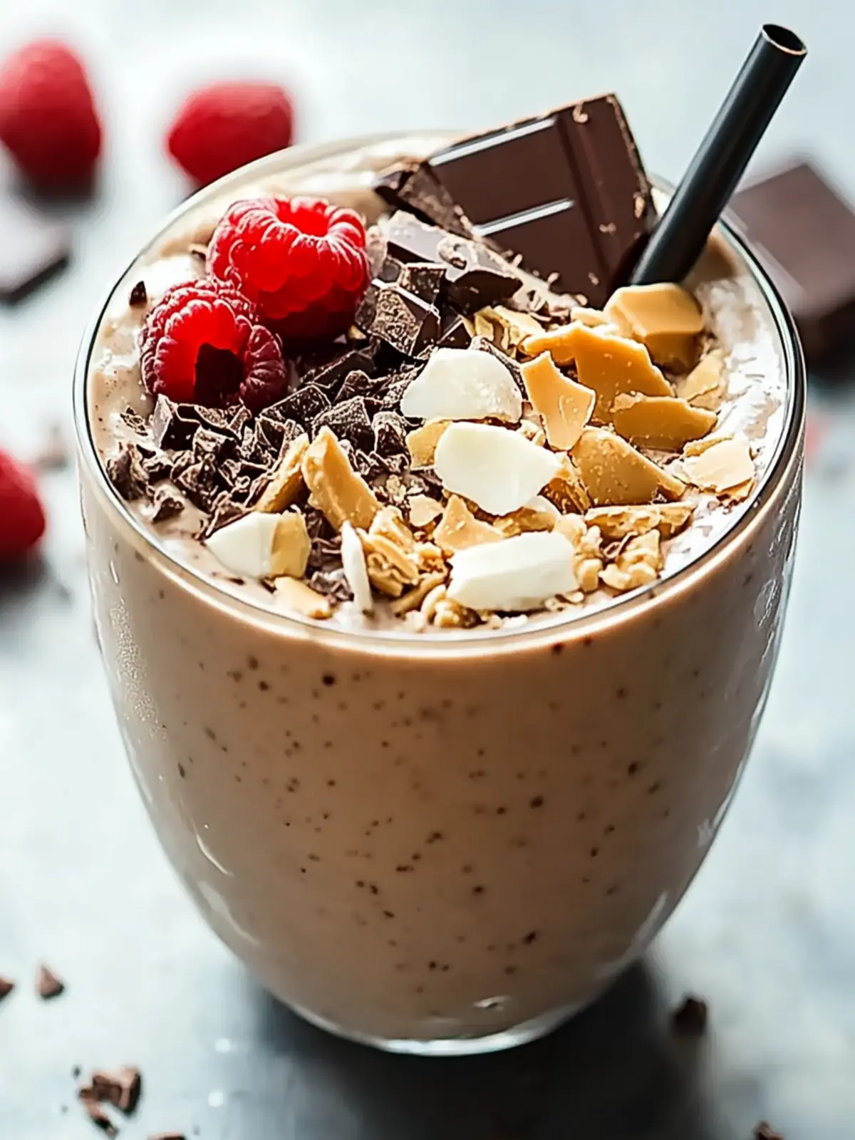 Dunkle Schokolade und geröstete Kokosnuss Smoothie Schüssel