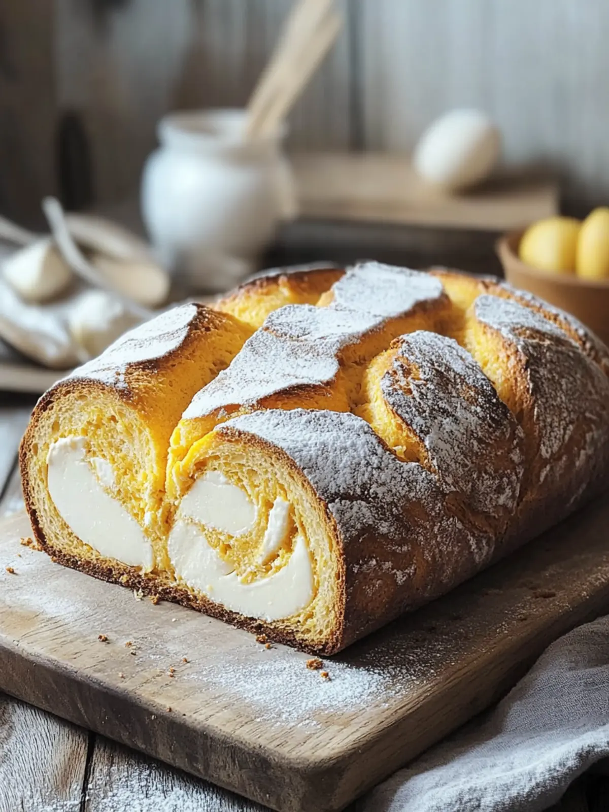 Wirbelnder Kürbis-Frischkäse-Brot