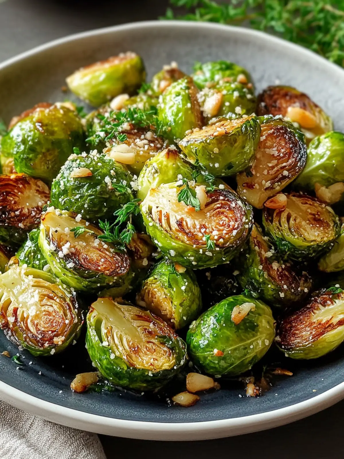 Roasted Garlic Butter Brussels Sprouts