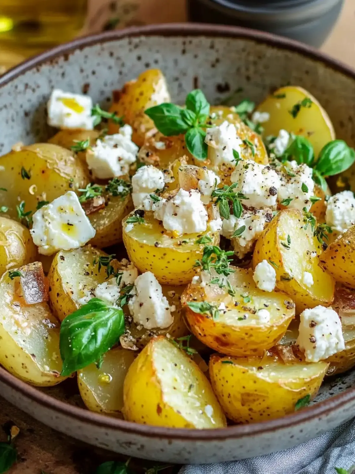Würzige gebackene Feta-Kartoffeln
