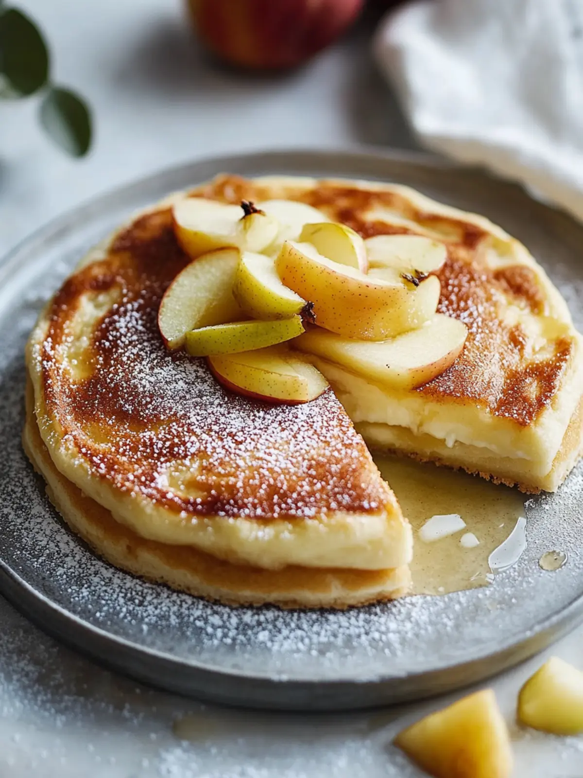 Cinnamon curd pancakes with apple dream