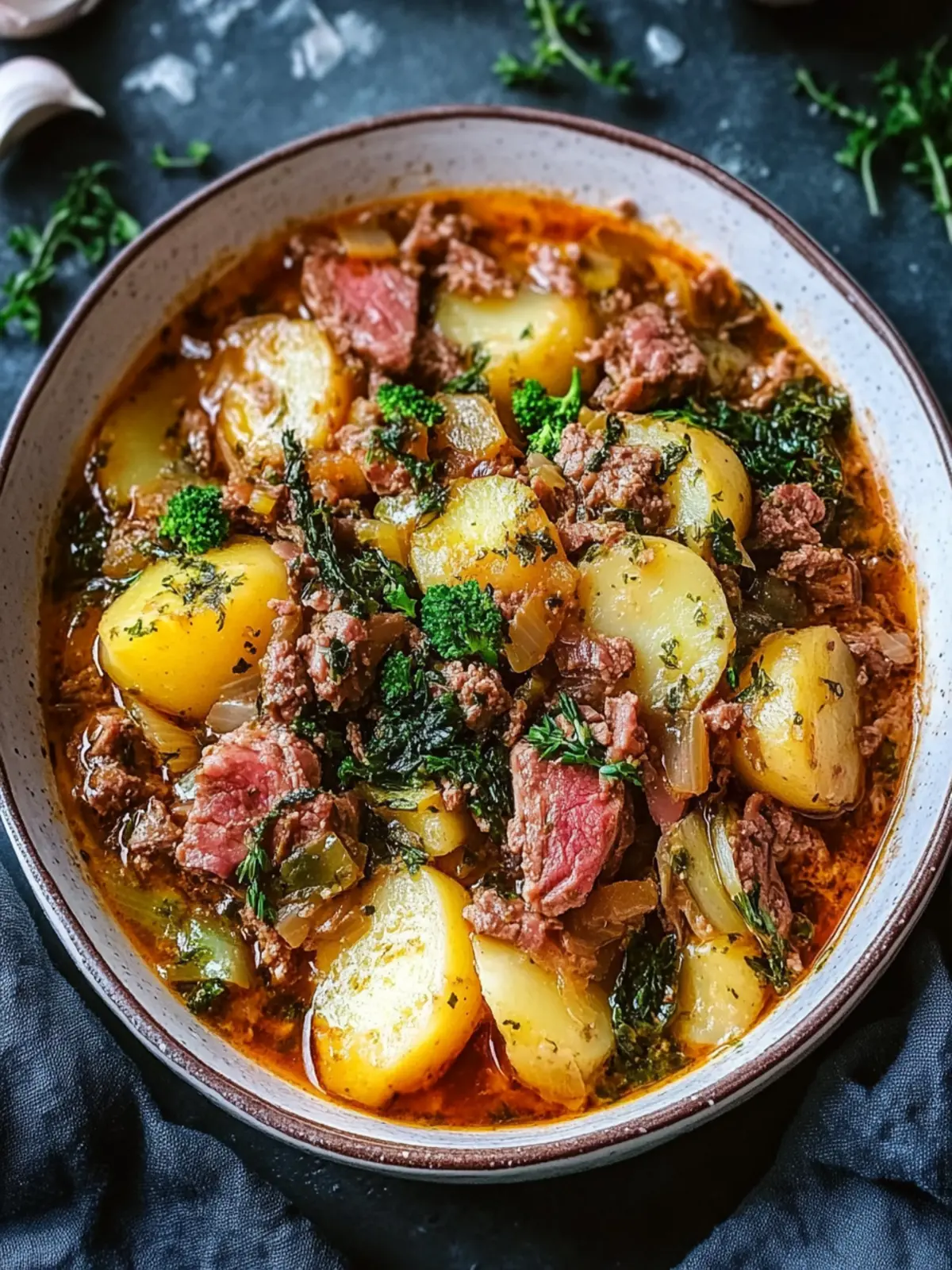 Savoyer Wirsing-Eintopf mit Hackfleisch und Kartoffeln