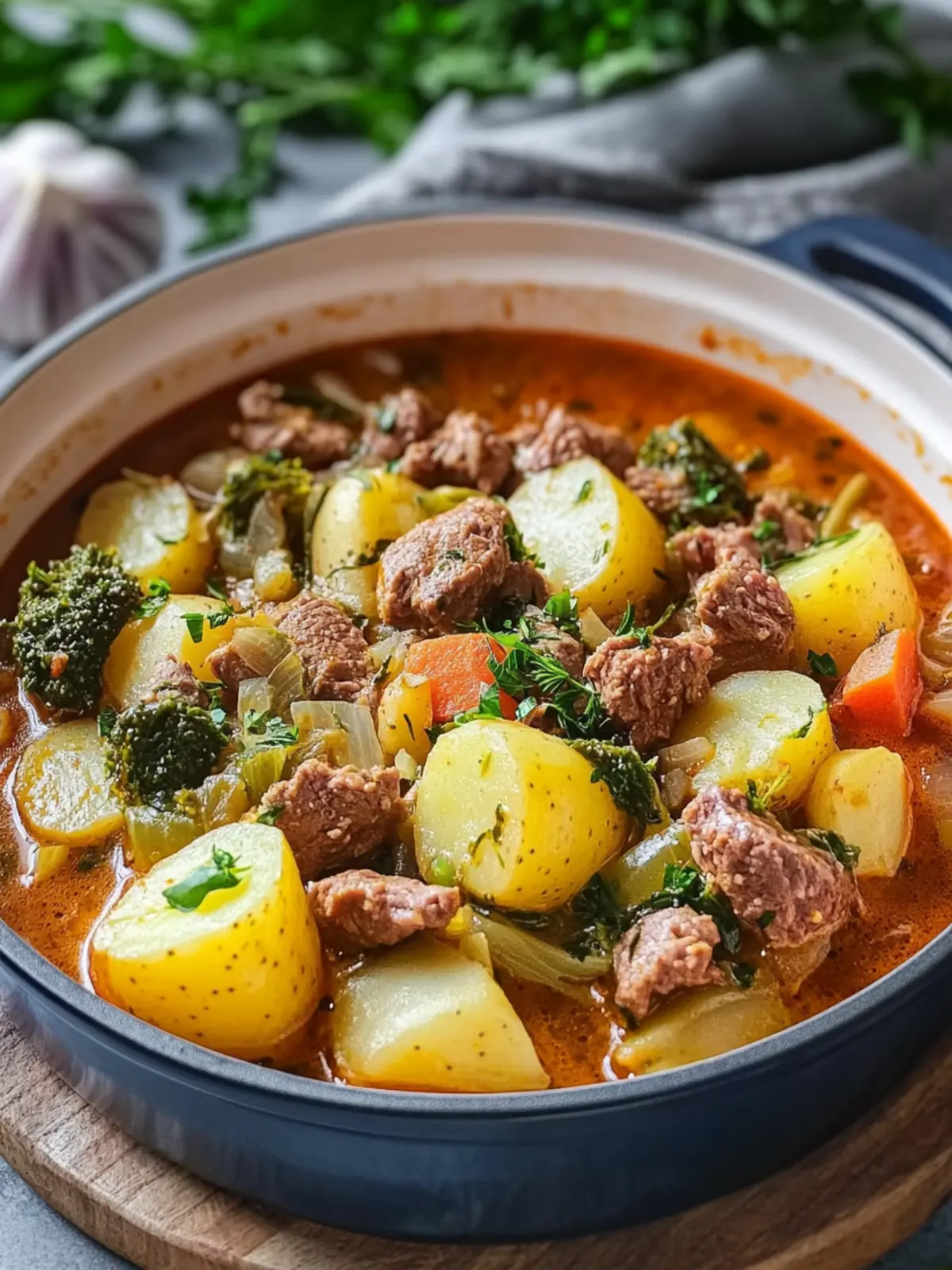 Savoyer Wirsing-Eintopf mit Hackfleisch und Kartoffeln