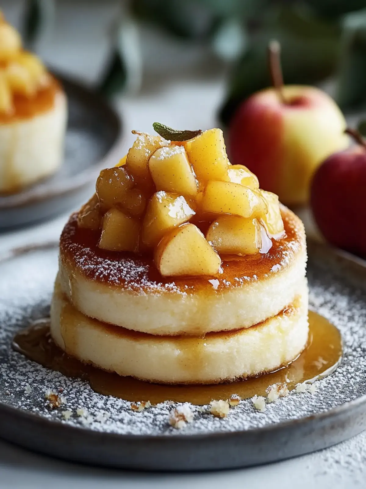 Cinnamon curd pancakes with apple dream